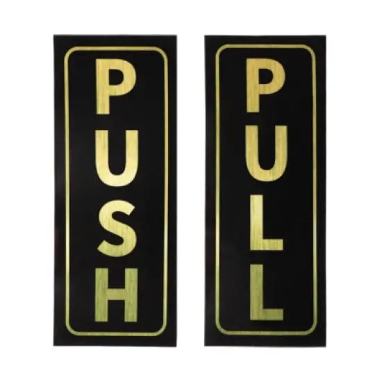 Unique Bargains PVC Self-Adhesive Waterproof Shop Push Pull Door Sign 1 Set image {5}