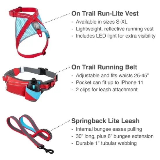 Kurgo On-Trail Run-Lite Adjustable Vest Dog Backpack - Light Blue image {4}