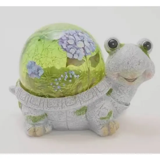 Ultimate Innovations Lighted Turtle Faux Glass Polyresin Moss Garden Friend Decorative Sculptures image {5}
