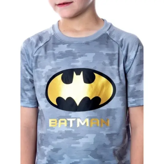 DC Comics Boys' Justice League Digital Camo Batman 2 PC Pajama Set Grey image {3}