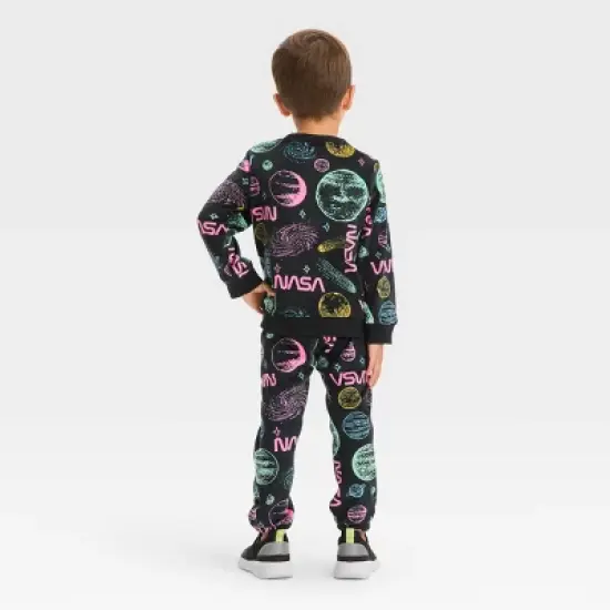 Toddler Boys' NASA Galaxy Top and Bottom Set - Black image {1}