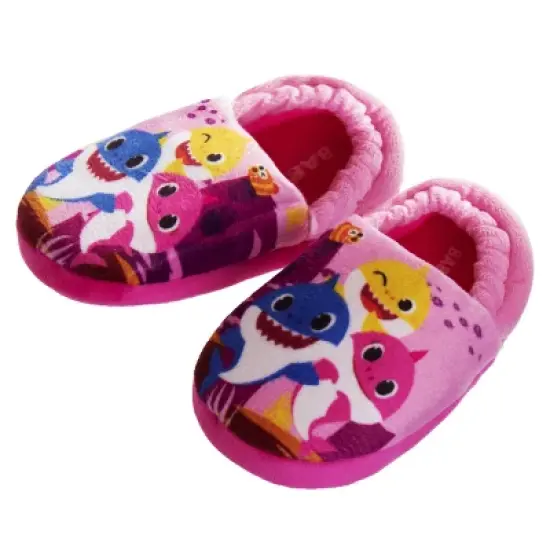 Baby Shark "Cool and Friendly" PJ Slippers for boys and girls | Warm Plush Dual Size Slippers (Toddler/Little Kid) image {1}