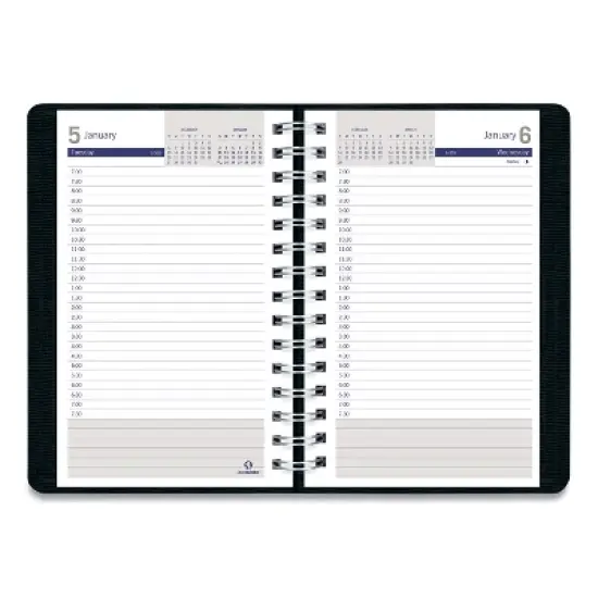 DuraGlobe Daily Planner, 30-Minute Appointments, 8 x 5, Black Soft Cover, 12-Month (Jan to Dec): 2026 image {1}