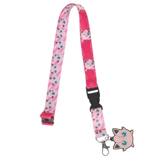 Pokemon Jigglypuff Lanyard with Neck Breakaway and Metal Charm image {3}