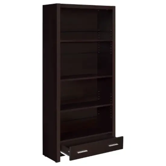 70.75" 4 Shelf Bookcase Cappuccino - Coaster image {2}