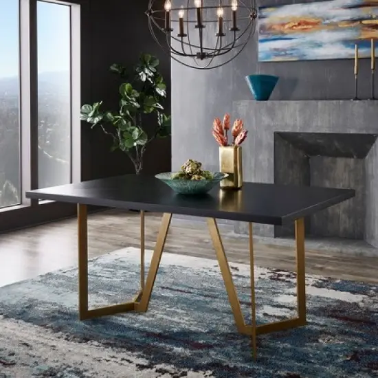 Karianne Dining Table Black/Gold - Inspire Q image {1}