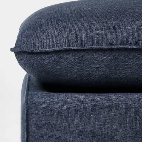 Slipcover Ottoman Blue - Threshold&trade; designed with Studio McGee image {3}