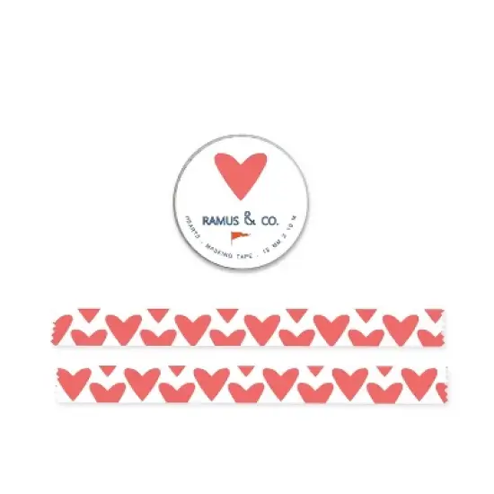Illustrated Masking Tape by Ramus & Co - 3ct Rolls, Assorted Rolls ("Hearts") image {2}