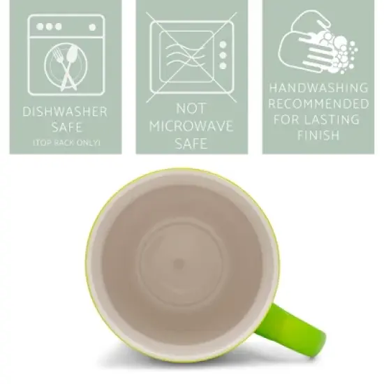 Elanze Designs Never Grow Up Neverland Two Toned Ombre Matte 10 ounce New Bone China Coffee Tea Cup Mug, Green and Black image {2}