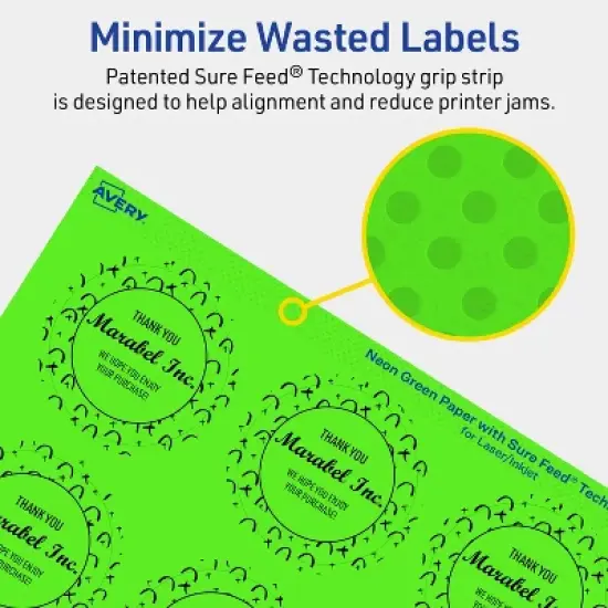Avery Neon Green Paper Labels, 2" Diameter Round image {3}