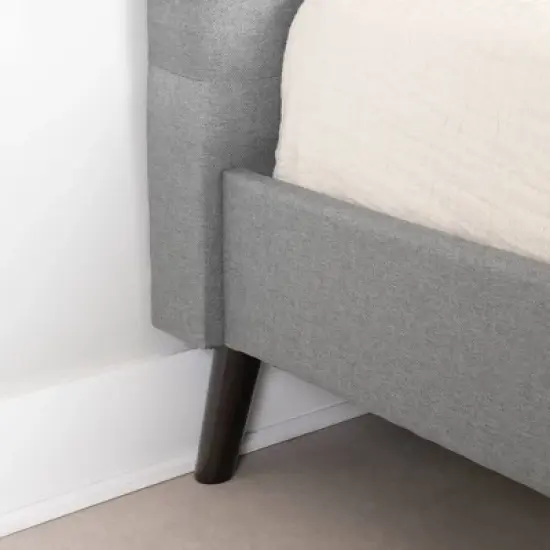 Dylane Upholstered Platform Bed and Headboard Pale Soft - South Shore image {4}