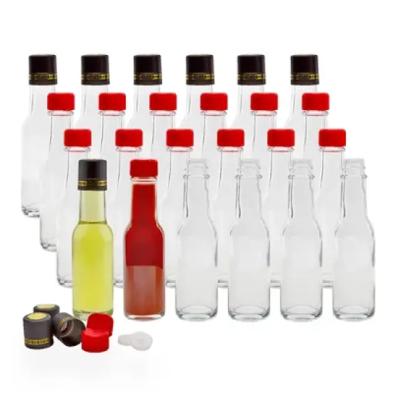 Cornucopia Brands 3oz Mini Hot Sauce Bottles, Choose Bottle Set or Replacement Parts; w/Red Caps, Dripper Inserts, and Black Shrink Bands image {8}