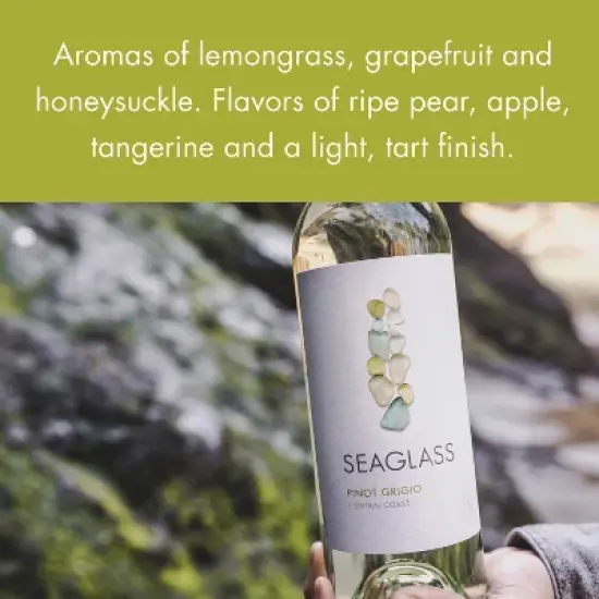 SEAGLASS Pinot Grigio White Wine - 750ml Bottle image {3}