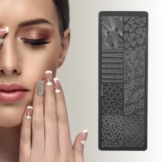 Unique Bargains Colorful Nail Art Stamp YH-006 Silver Tone 1 Pc image {3}