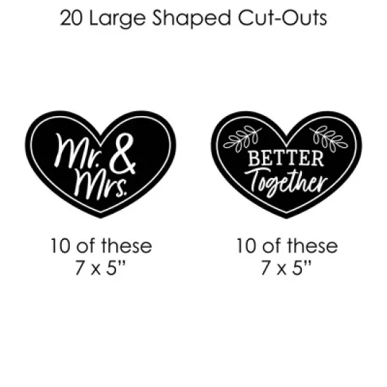 Big Dot of Happiness Mr. and Mrs. - Black and White Wedding or Bridal Shower DIY Decorations - Clothespin Garland Banner - 44 Pieces image {5}