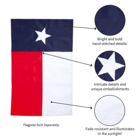 Evergreen Flag Texas State Flag House Applique Flag image {5}
