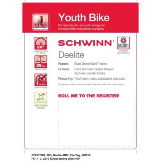 Schwinn Deelite 20" Kids' Bike image {7}