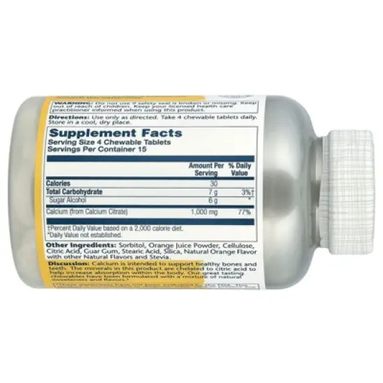 Solaray Calcium Citrate Chewables, Natural Orange, 60 Chewables image {1}