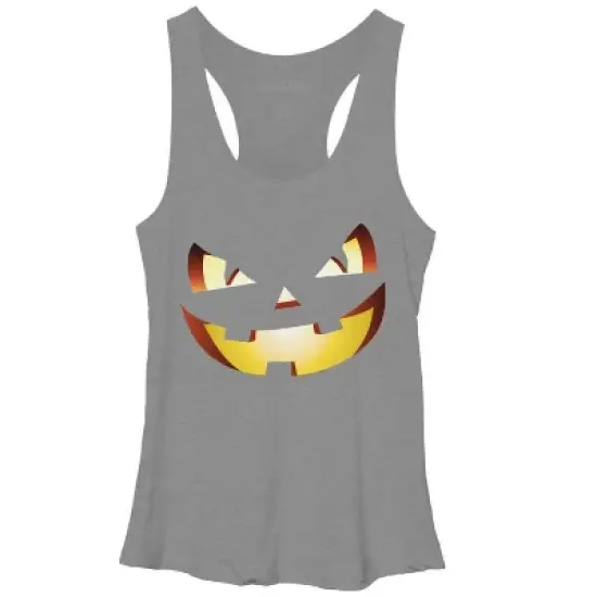 Women's Design By Humans Halloween Pumpkin Evil Smiley Face By artdim Racerback Tank Top image {8}