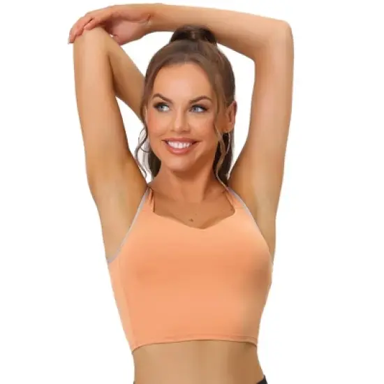 Allegra K Women's Wireless Padded Medium Support Workout Yoga Tank Sports Bra image {6}