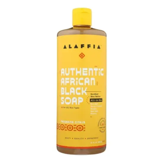Alaffia Authentic Tangerine Citrus African Black Liquid Soap - 32 fz image {5}