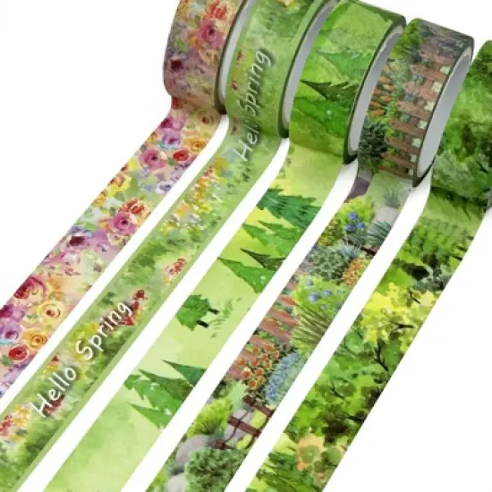 Wrapables Decorative Washi Tape for Scrapbooking, Stationery, Diary, Card Making (10 Rolls), Hello Spring image {3}
