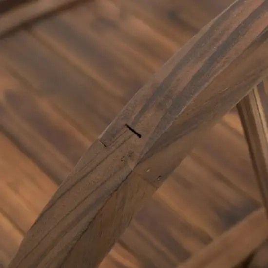 Outsunny 3.3ft Wooden Garden Bridge Arc Footbridge with Half-Wheel Style Railings & Solid Fir Construction, Stained Wood image {5}