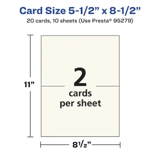 Avery Printable Rectangle Invitation Cards, 5.5" x 8.5", Ivory Cardstock, Laser/Inkjet Cards, 20 Total image {4}