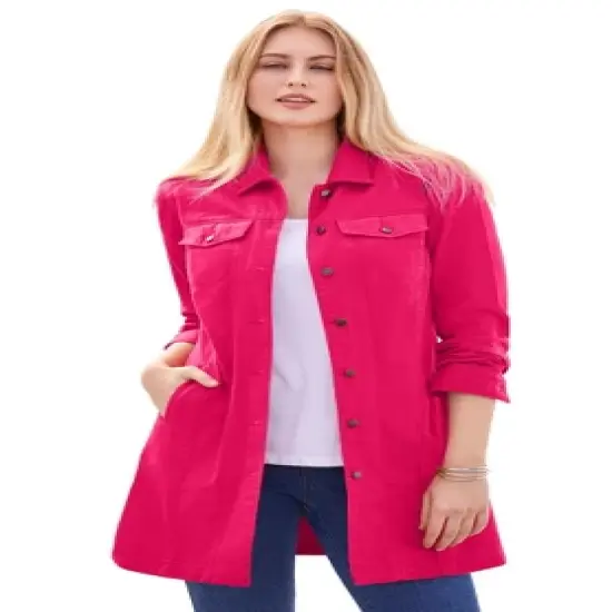 Jessica London Women&rsquo;s Plus Size Long Denim Jacket image {6}