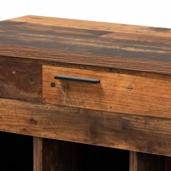 Ranger Two-Tone and Wood 1 Drawer Sideboard Buffet Rustic Brown/Gray - Baxton Studio image {9}