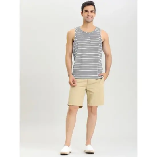 Lars Amadeus Men's Vest Round Neck Color Block Sleeveless Basic Tank Top image {1}