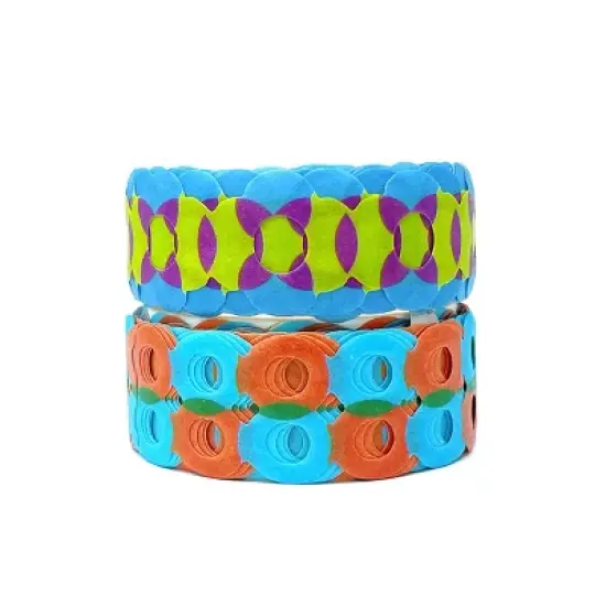 Wrapables Bright Geometric Design Hollow Washi Masking Tape 4M Length Total (Set of 2) image {2}