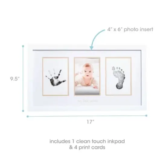 Pearhead 4" x 6" Babyprints Photo Frame and Clean-Touch Ink Pad Kit - White image {10}