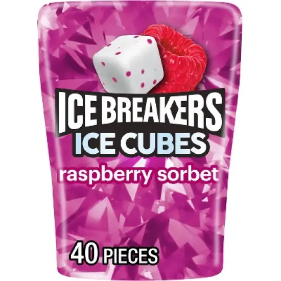 Ice Breakers Ice Cubes Raspberry Sorbet Sugar Free Gum - 40ct image {7}