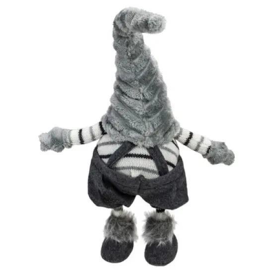 Northlight Bouncy Gnome Figure Christmas Decoration - 18" - Gray and White image {3}