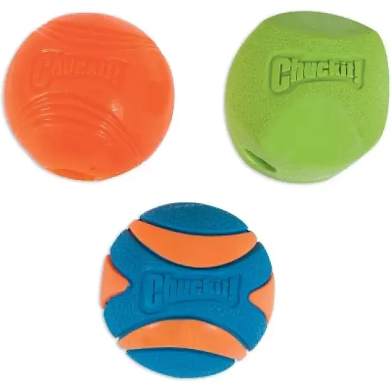 Chuckit Fetch Medley Dog Ball Dog Toys, Medium (2.5 Inch) Assorted Pack of 3 image {2}