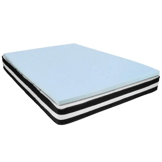 Emma and Oliver 10" Mattress & Gel Memory Foam Topper Bundle Set image {15}