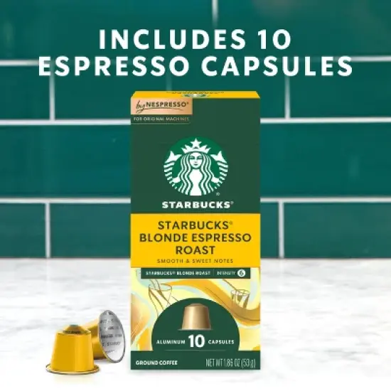 Starbucks by Nespresso Original Line Pods Light Roast Coffee Blonde Espresso Roast - 10ct image {3}