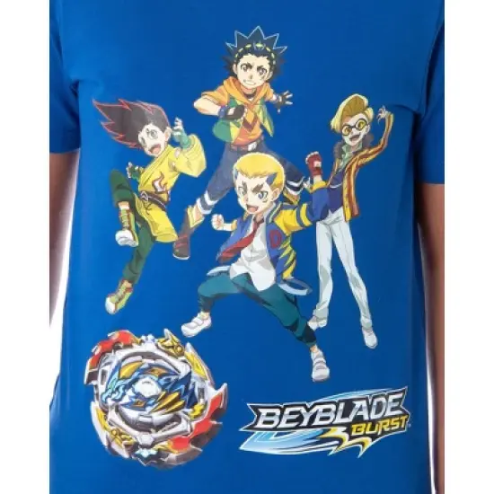 Beyblade Burst Boys' Spinner Tops 4 Characters And Ace Dragon T-Shirt Royal Blue image {1}