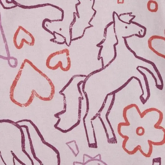 Carter's Just One You&reg; Toddler Girls' Princesses and Horses Short Sleeve Pajama Set - Pink image {2}