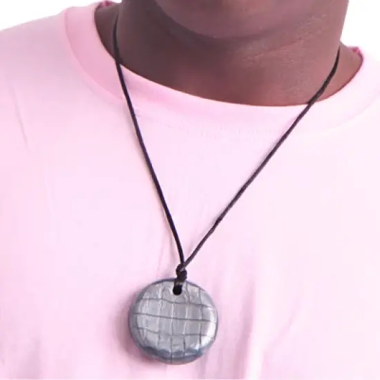 Chewigem Chewable Button Necklace, Silver image {2}