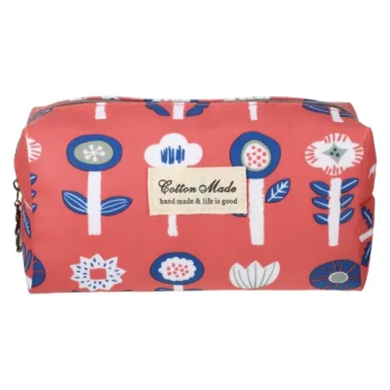 Unique Bargains Women's Durable Printed Makeup Bag Red 1 Pc image {6}