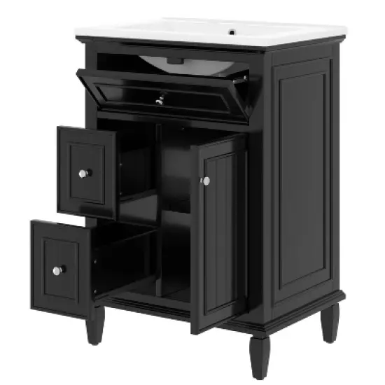 Whisen 24" Bathroom Vanity with Sink, Drawers & Adjustable Shelf image {10}