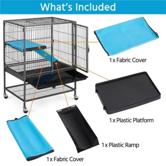 Yaheetech 34in Rolling Metal Small Animal Cage image {5}