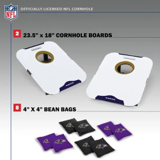 NFL Baltimore Ravens All-Weather Travel Cornhole Set image {1}