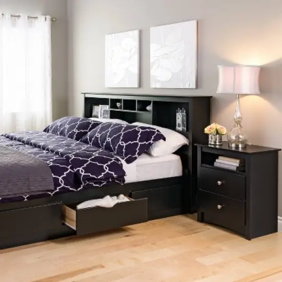 Tall 2 - Drawer Nightstand with Open Shelf - Prepac image {2}