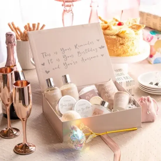 Lovery Luxury Birthday Spa Gift Box - Birthday Home Bath and Spa Gift Basket - 20Pc Body Set image {5}