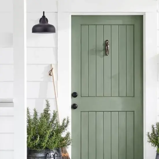 C Cattleya 1-Light Matte Black  LED Outdoor Barn Light, Wall Sconce image {4}