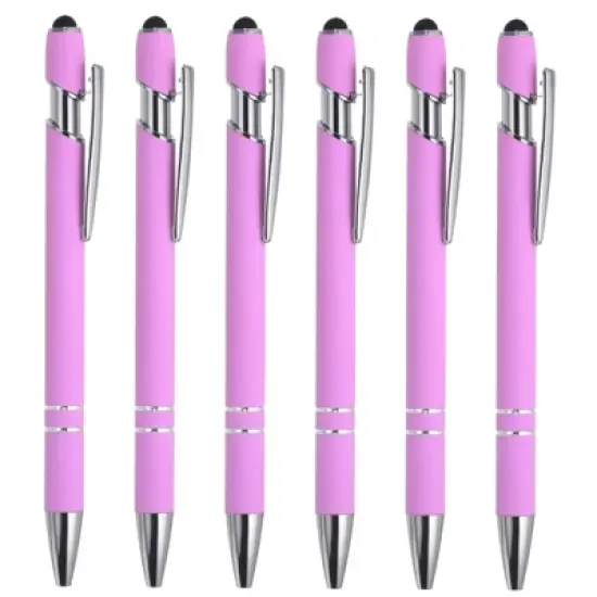 Unique Bargains Metal Black Ink Medium Point Touch Screens Ballpoint Pen Style 1 6 Pcs image {12}