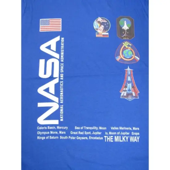 NASA Badges With Worm Women's Royal Blue Graphic Tee image {1}